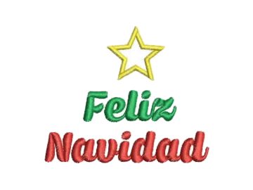 Diseño de Bordado de Feliz Navidad