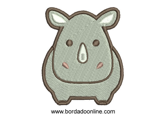 Diseño Bordado de hipopótamo