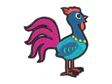 Gallo de Colores Infantil Diseños de Bordado