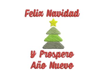 Letra de Feliz Navidad y Prospero Año Nuevo Diseños de Bordado